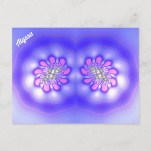 ALYSSA ~ 3D-Fraktal Design ~ Pink Blue Mauve ~ Postkarte
