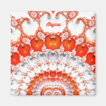 ALYSSA ~ Abstraktes Muster ~ Red Orange White~