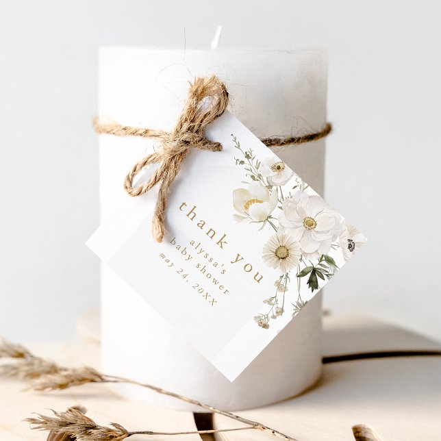 ALYSSA Floral Boho Blume Babydusche Vielen Dank Geschenkanhänger (ALYSSA Floral Boho Flower Baby Shower Thank You Favor Tags)