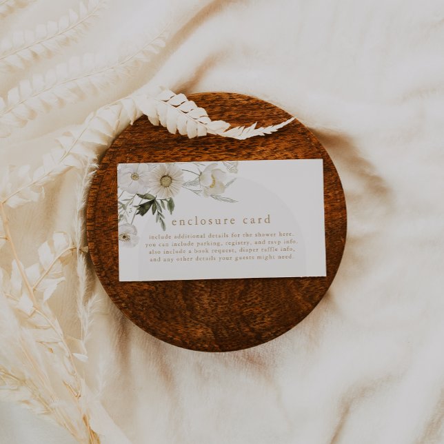 ALYSSA Floral Summer Boho Wild Blume Babydusche Begleitkarte (ALYSSA Floral Summer Boho Wild Flower Baby Shower Enclosure Card)