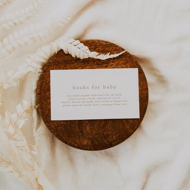 ALYSSA Gold Boho Simple Baby Showbücher für Baby Begleitkarte (ALYSSA Gold Boho Simple Baby Shower Books for Baby Enclosure Card)