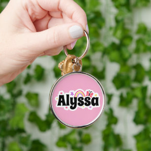 Alyssa Name niedliches Design Schlüsselanhänger