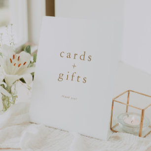 ALYSSA White Gold Einzigartige einfache Karten und Sockelschild