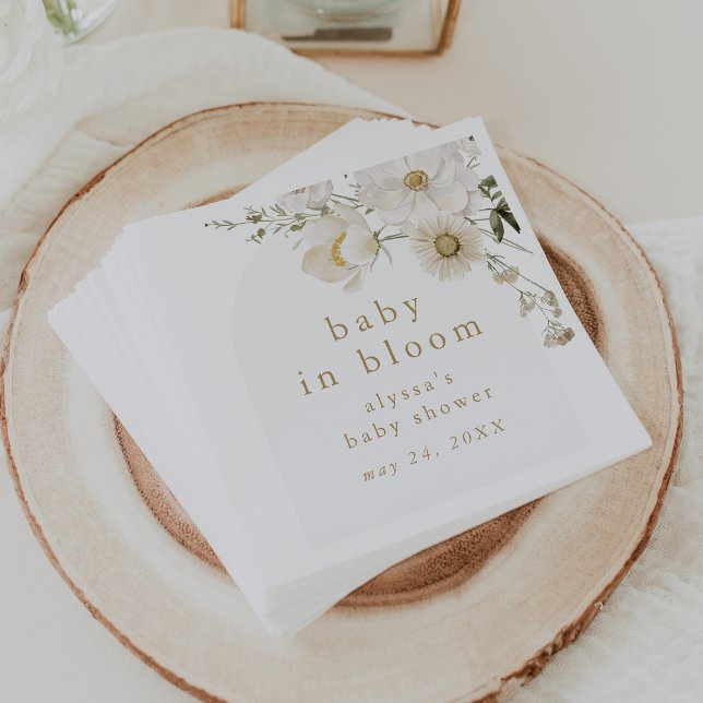 ALYSSA Wildblume Floral Baby in Bloom Baby Dusche Serviette (ALYSSA Wildflower Floral Baby In Bloom Baby Shower Napkins)
