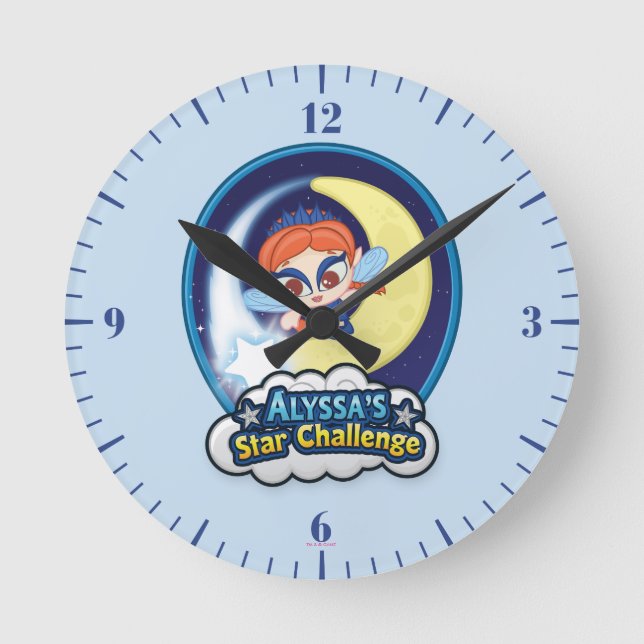Alyssas Stern-Herausforderung Runde Wanduhr (Vorderseite)
