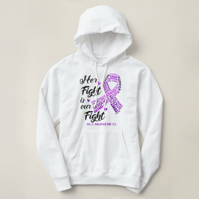 Alz Awareness ihr Kampf ist unser Kampf Hoodie (Design vorne)