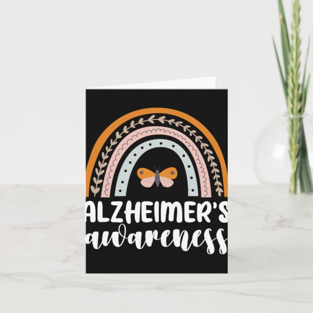 Alzheimer's Bewusstsein Demenz Rainbow Butterf Karte (Vorderseite)
