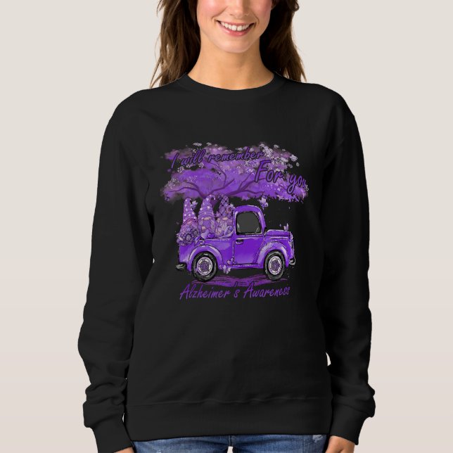 Alzheimer Awareness Cute Gnome I Will Remember For Sweatshirt (Vorderseite)