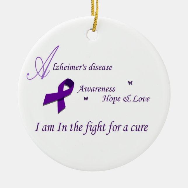 Alzheimer Bewusstsein Foto-Verzierung Keramik Ornament (Vorne)