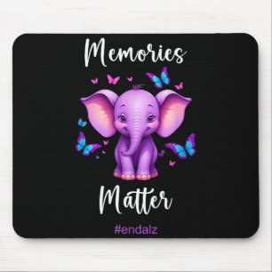 Alzheimer-Bewusstsein-Shirt Lila Elefant Mousepad
