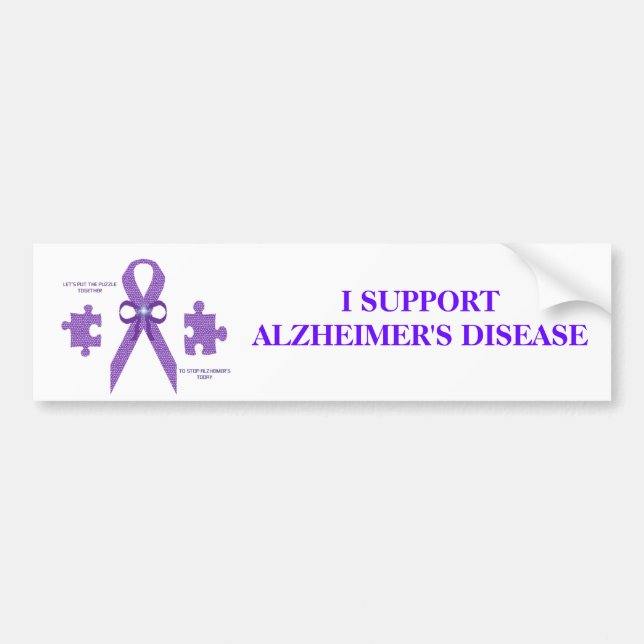Alzheimer Bewusstseins-Autoaufkleber Autoaufkleber (Vorne)