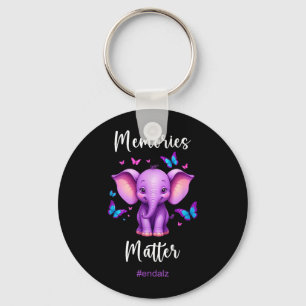 Alzheimer-Bewusstseinsshirt Lila Elefant Schlüsselanhänger