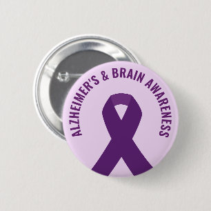 Alzheimer & Brain Awareness Lila Ribbon Button