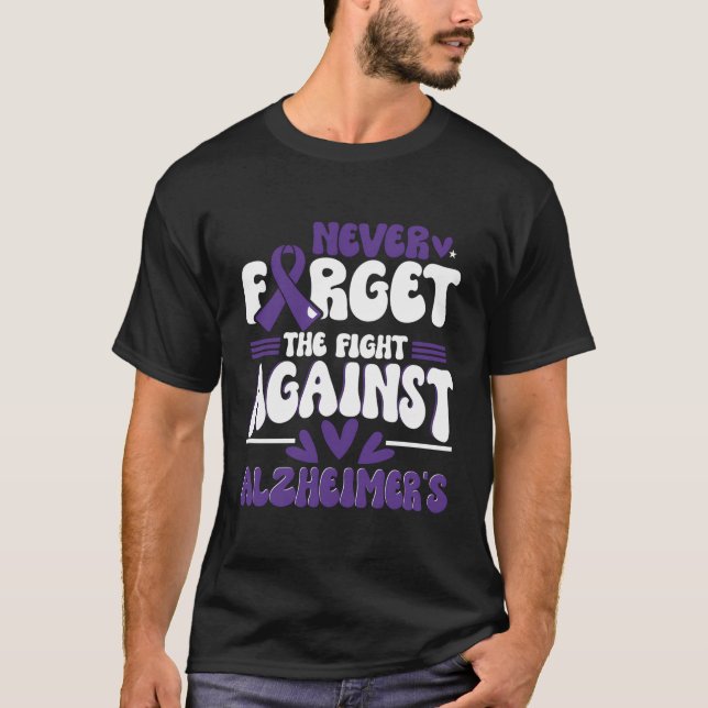 Alzheimer Brain Injury Design Lila Alzheimers Aw T-Shirt (Vorderseite)
