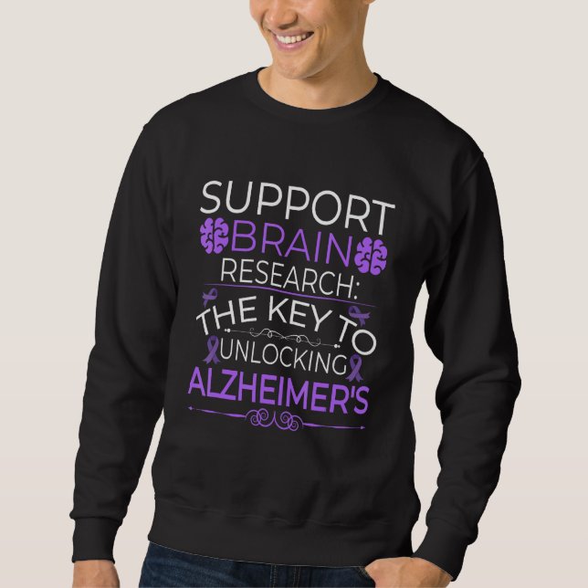 Alzheimer Brain Injury Design Purple Alzheimers Aw Sweatshirt (Vorderseite)