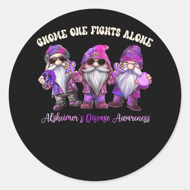 Alzheimer Disease Awareness Month Lila Ribbon G Runder Aufkleber (Vorderseite)
