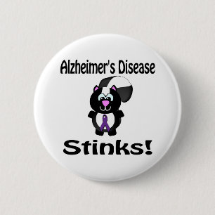 Alzheimer Disease stinkt Skunk Awareness De Button