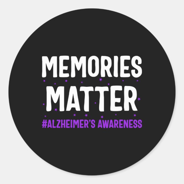 Alzheimer-Erinnerungen Matter Alzheimers Awareness Runder Aufkleber (Vorderseite)