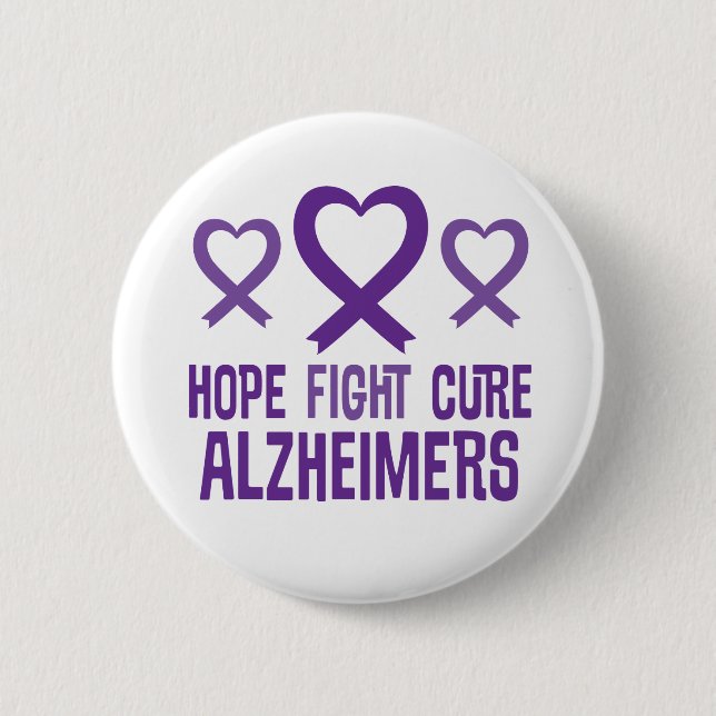 Alzheimer Hoffnungs-Kampf-Heilungs-Band-Knopf Button (Vorderseite)