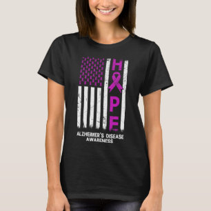 Alzheimer-Krankheit Bewusstsein Amerikanische Flag T-Shirt