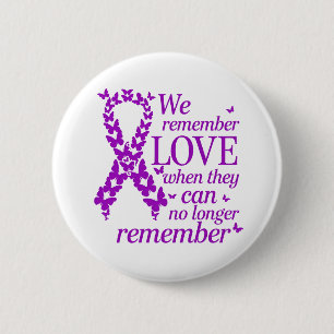 Alzheimer-Krankheit Bewusstsein Lila Band Button