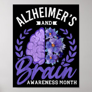 Alzheimer-Monat des Bewusstseins für das Gehirn Li Poster
