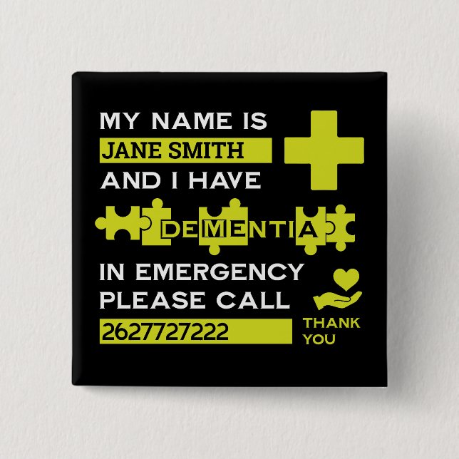 Alzheimer-Syndrom Button (Vorderseite)