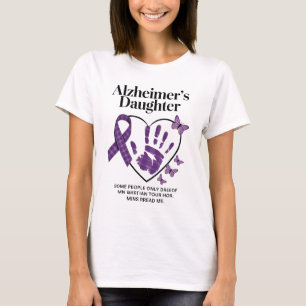 Alzheimer-Tochter Lila Band-Bewusstsein Herz T-Shirt