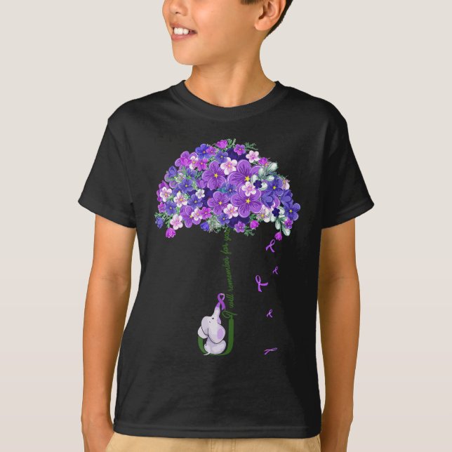 Alzheimer-Weiblichkeit Niedlicher Elefant Ich bin T-Shirt (Vorderseite)