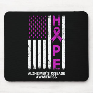 Alzheimerheimer Disease Awareness American Flag Mousepad