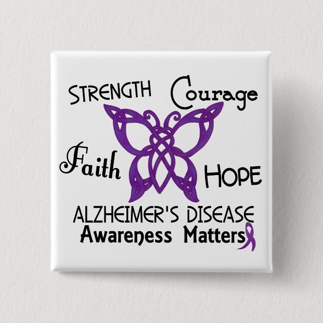 Alzheimerkrankheit-keltischer Schmetterling 3 Button (Vorderseite)