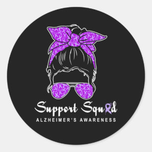 Alzheimer's Awareness A Messy Bun Alzheimer's Supp Runder Aufkleber