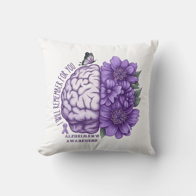 Alzheimer's Awareness, an die ich für Sie denken w Kissen (Vorderseite)
