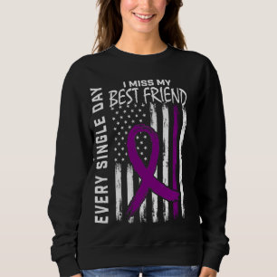 Alzheimers Awareness Best Friend American Flag 4 Sweatshirt