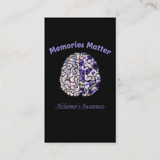 Alzheimers Awareness Blume farbiges Gehirn Visitenkarte (Vorderseite)