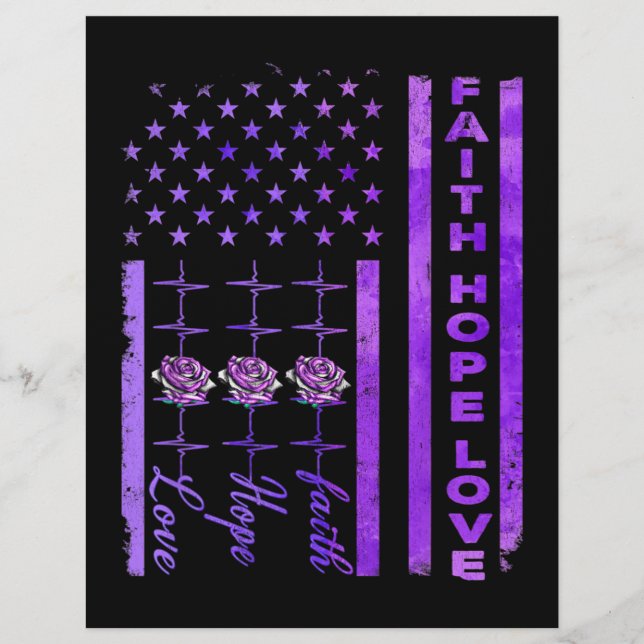 Alzheimers Awareness Faith Hope Liebe Lila Flyer (Vorne)