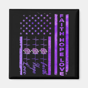 Alzheimers Awareness Faith Hope Liebe Lila Magnet