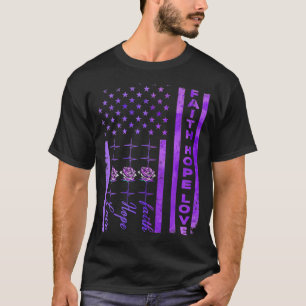 Alzheimers Awareness Faith Hope Liebe Lila T-Shirt