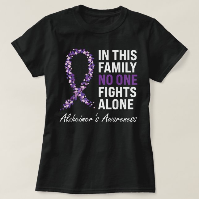 Alzheimer's Awareness Lila Ribbon Dementia Mama D T-Shirt (Design vorne)