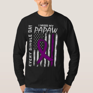 Alzheimers Awareness Papaw American Flag 4. Ju T-Shirt