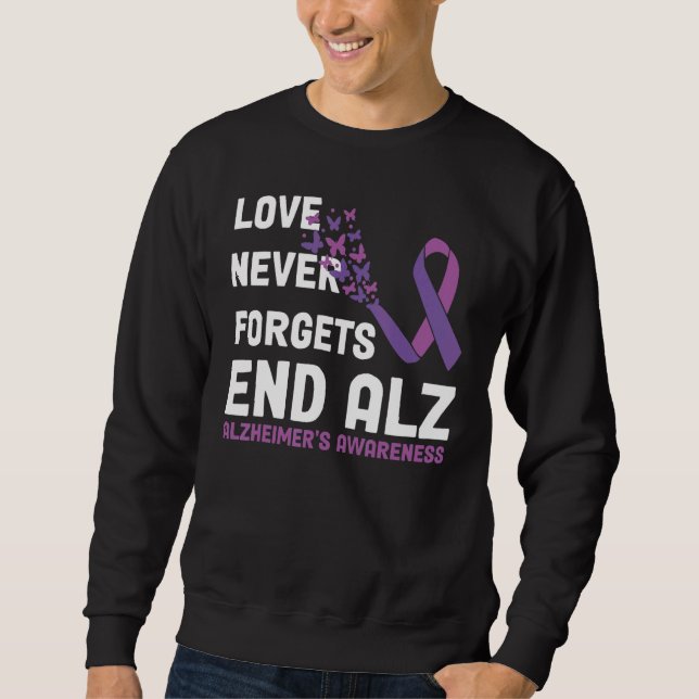 Alzheimer's Awareness Ribbon Purple Butterflies Sweatshirt (Vorderseite)