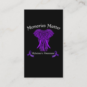 Alzheimers Awareness Support Erinnerungen Elephant Visitenkarte