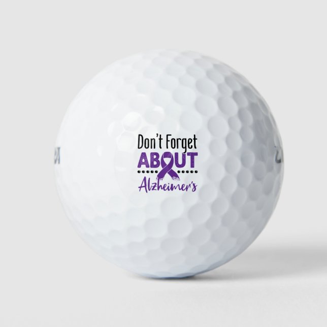 Alzheimer's Awareness Vergiss nicht über Alzheimer Golfball (Vorderseite)