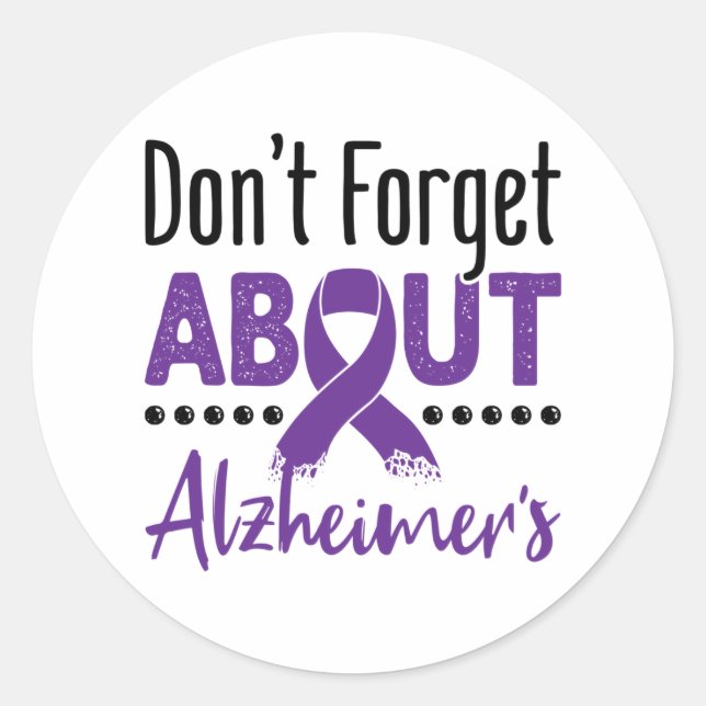 Alzheimer's Awareness Vergiss nicht über Alzheimer Runder Aufkleber (Vorderseite)