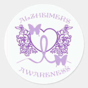 Alzheimers Bewusstseins-lila Runder Aufkleber