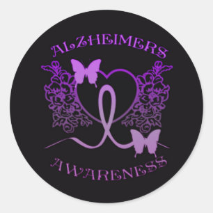 Alzheimers Bewusstseins-lila Runder Aufkleber