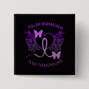 Alzheimers Bewusstseins-lila Schmetterlings-Knopf Button