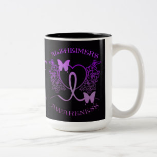 Alzheimers Bewusstseins-lila Schmetterlings-Tasse Zweifarbige Tasse