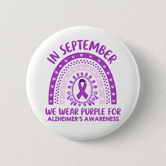 Alzheimer's Disease Awareness Purple Ribbon Button (Vorderseite)