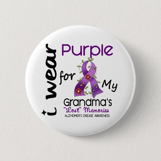 Alzheimers Krankheit trage ich Lila für meine Button (Vorderseite)